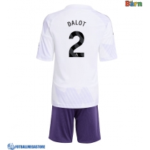 Fotballdrakt Barn Manchester United Diogo Dalot #2 Bortedraktsett 2025-26 Kortermet (+ Korte bukser)